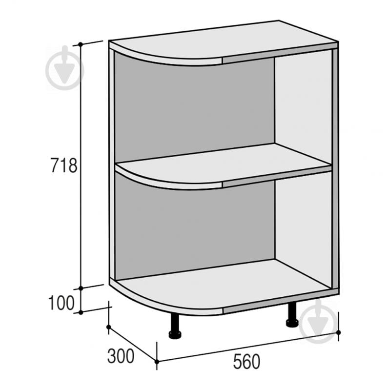 Тумба нижняя Руна МНР 300x818x520 мм белый ROKO - фото 2