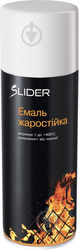 Емаль SLIDER аерозольна жаростійка білий мат 400 мл - фото 1