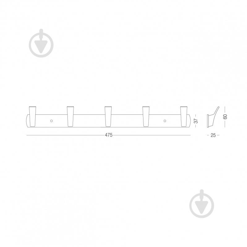 Вешалка с крючками MVM HA-02/5 black - фото 10 Вешалка с крючками MVM HA-02/5 black - фото 10