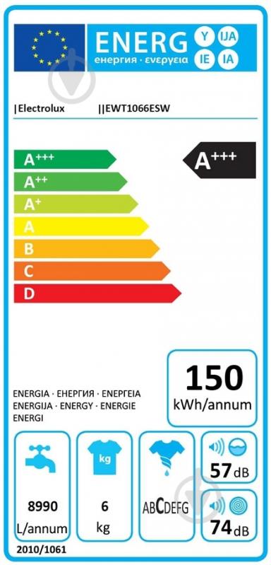 Стиральная машина Electrolux EWT1066ESW - фото 2