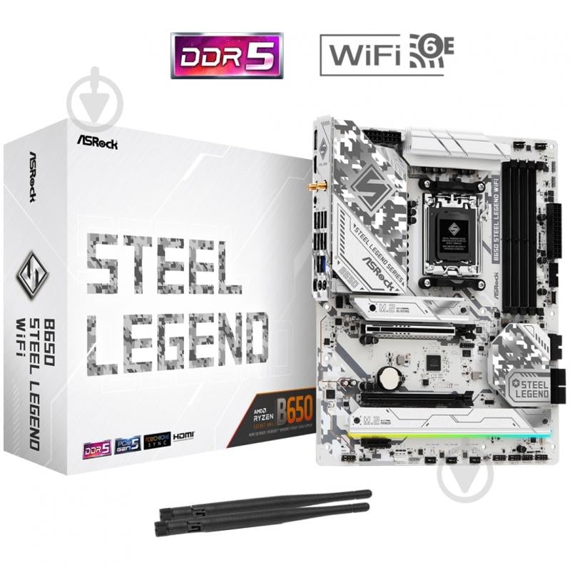 Материнская плата ASRock B650 Steel Legend WIFI (Socket AM5, AMD B650, ATX) - фото 5