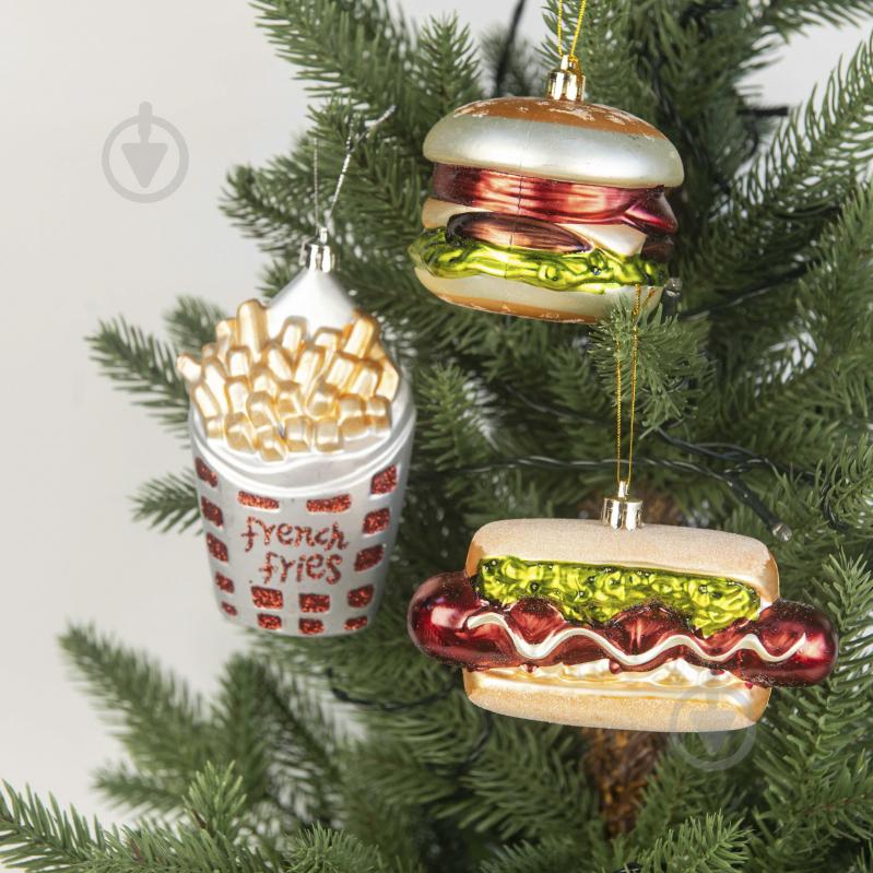 Іграшка на ялинку Фаст фуд 3 вида 9 см в асортименті - фото 1