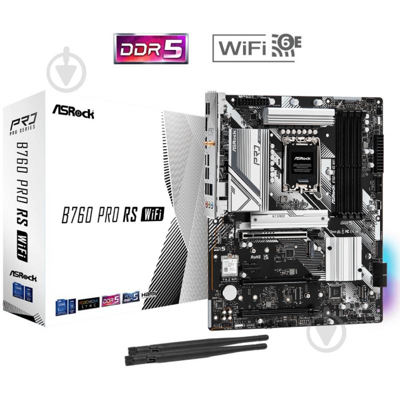 Материнська плата ASRock B760 PRO RS WIFI (LGA1700, Intel B760, ATX) - фото 5