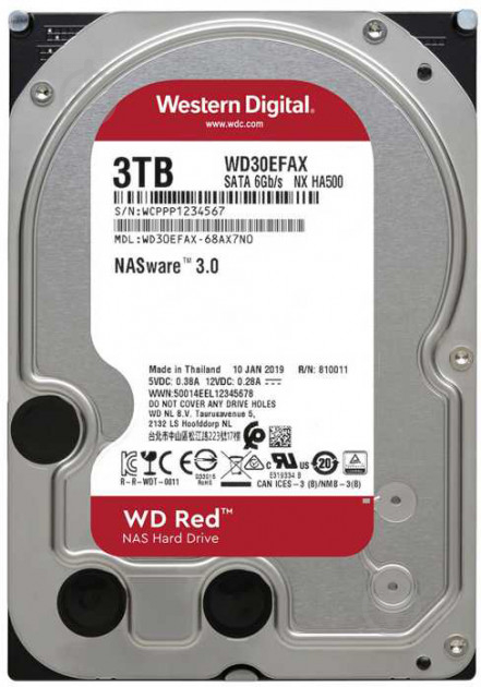 Жесткий диск Western Digital 3 ТБ 3,5" SATA III (WD30EFAX) red - фото 1