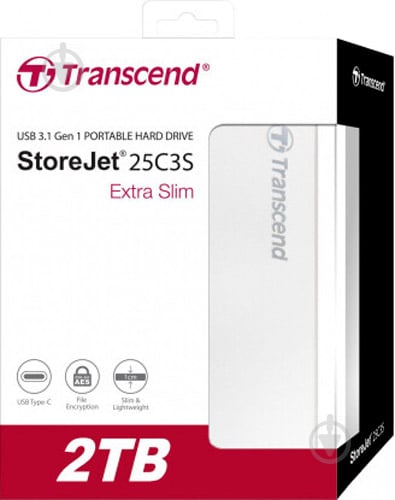 Внешний жесткий диск Transcend 2 ТБ 2,5" USB Type-C (TS2TSJ25C3S) silver - фото 3