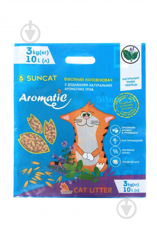 Наполнитель овсяный SUNCAT AROMATIC с добавлением тимьяна 3 кг - фото 1