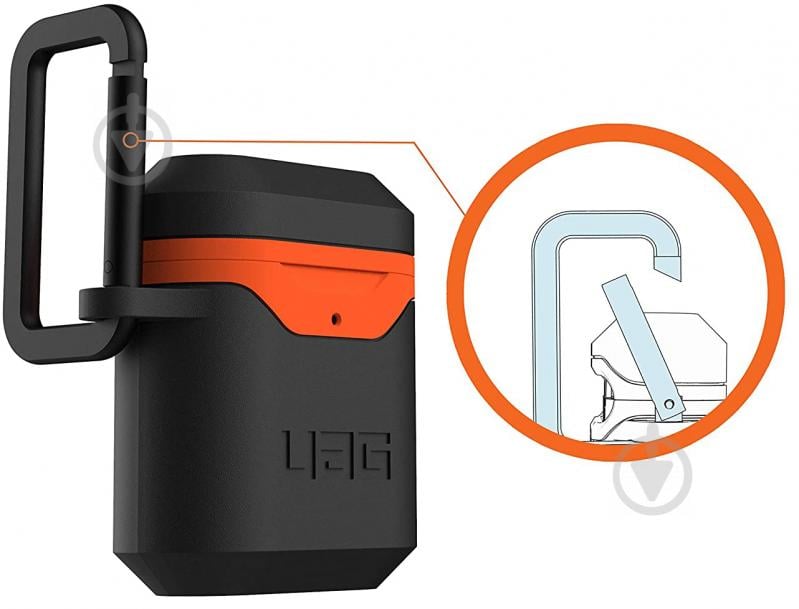 Чехол UAG Apple Airpods Std. Issue Hard 001 (V2) black/orange 10242F114097 - фото 7