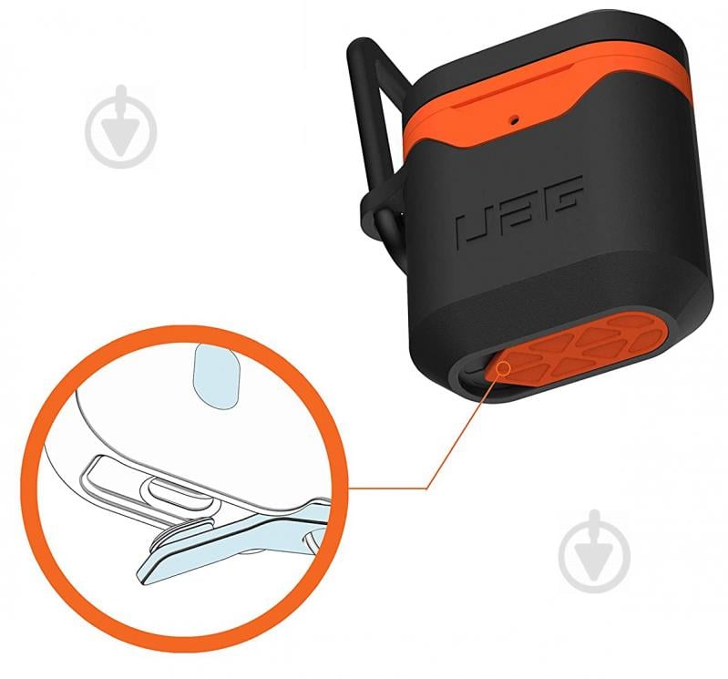 Чехол UAG Apple Airpods Std. Issue Hard 001 (V2) black/orange 10242F114097 - фото 6