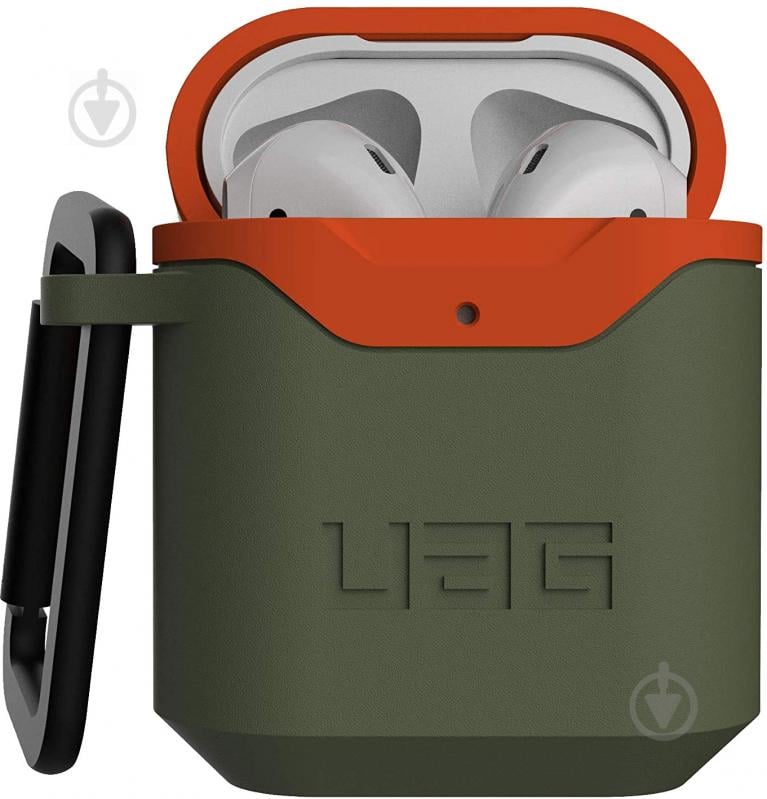 Чехол для наушников UAG Apple Airpods Std. Issue Hard 001 (V2) olive/orange 10242F117297 - фото 5