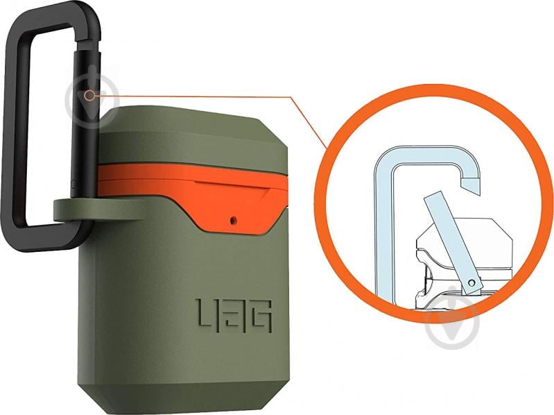 Чехол для наушников UAG Apple Airpods Std. Issue Hard 001 (V2) olive/orange 10242F117297 - фото 6