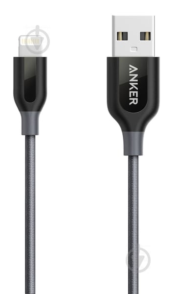 Кабель Anker Lightning – USB 1,8 м сірий (A8122HA2) V2 - фото 1