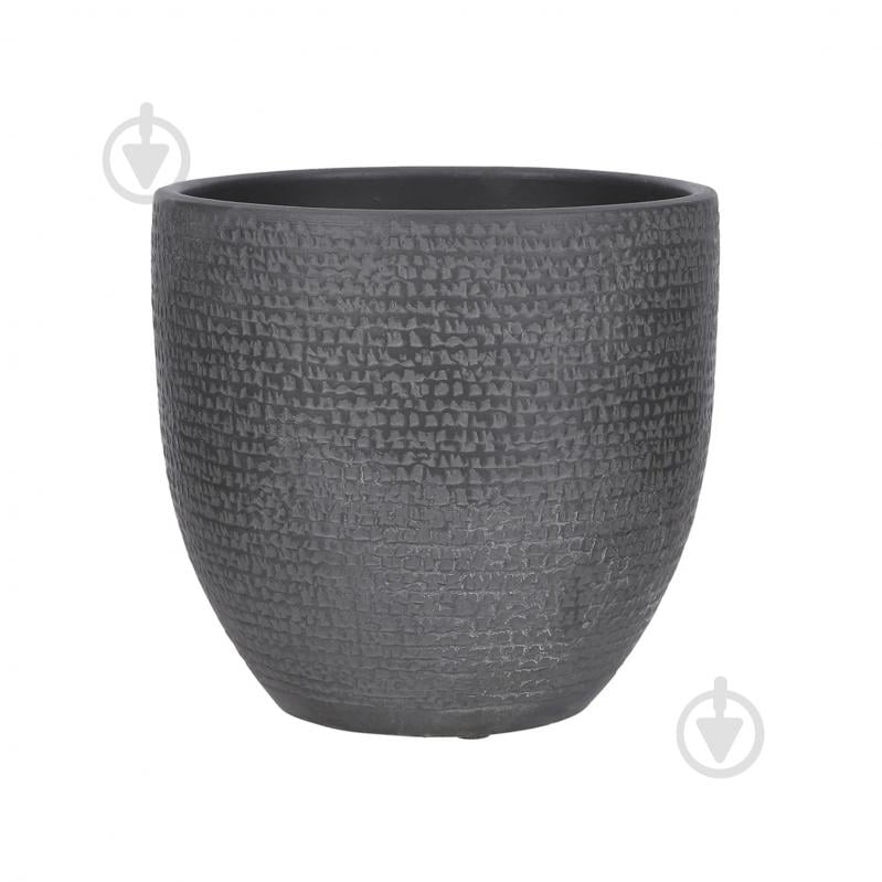 Вазон керамика Carrie pot round 24х22 см круглый черный 5,2 л Edelman (1086345) - фото 1