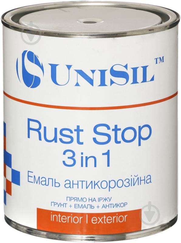 Грунт-эмаль UniSil антикоррозионная Rust Stop 3 in 1 черный глянец 2,5 л - фото 1