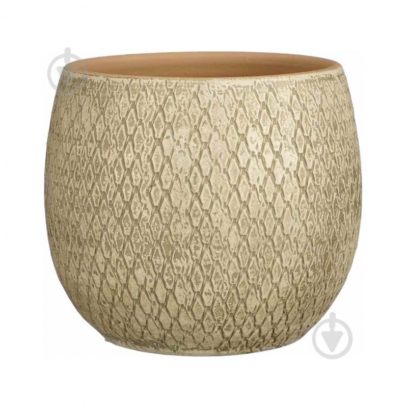 Вазон керамика Madeira pot round 23х23 см круглый кремовый Edelman (1167495) - фото 1