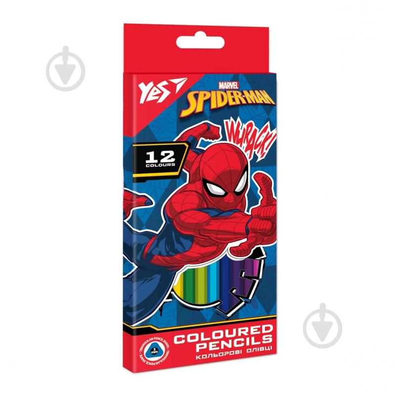 Карандаши цветные 12 цветов Marvel.Spiderman YES - фото 1