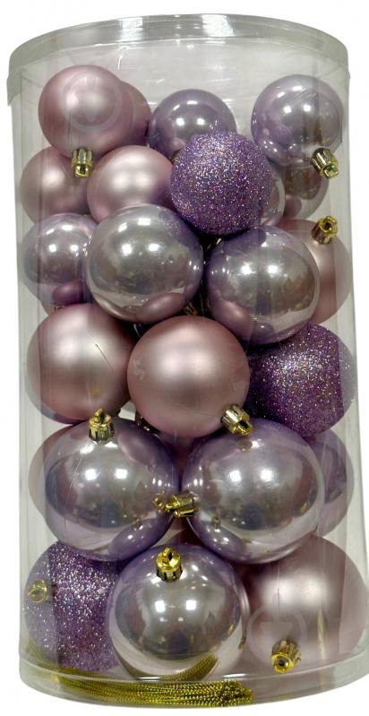 Куля новорічна 36 шт 2 фактури і 3 кольори в асортименті - фото 1 Куля новорічна 36 шт 2 фактури і 3 кольори в асортименті - фото 1