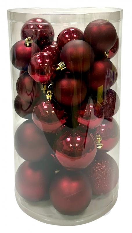 Куля новорічна 36 шт 2 фактури і 3 кольори в асортименті - фото 3 Куля новорічна 36 шт 2 фактури і 3 кольори в асортименті - фото 3