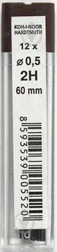 Набір стрижнів для механічних олівців НВ 0.5 мм 12 шт. сірий 4152.2H Koh-i-Noor - фото 1