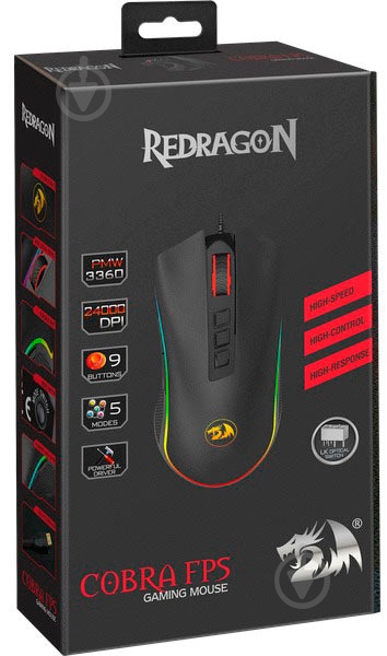 Мышка Redragon Cobra FPS RGB IR USB black - фото 6