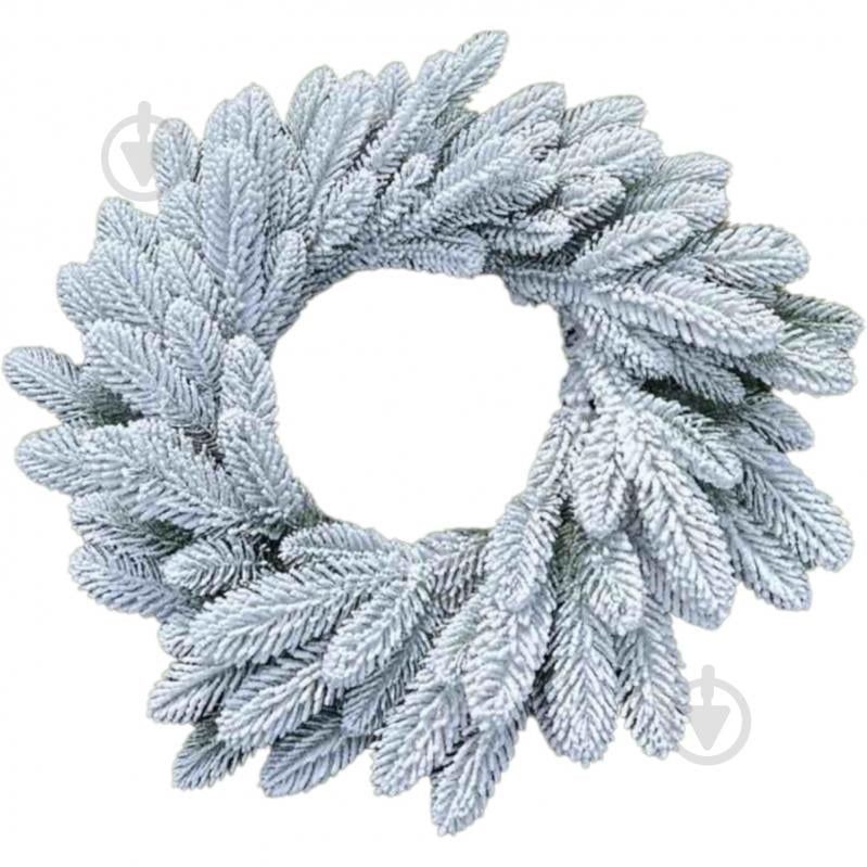 Вінок зі штучної хвої Український засніжений d450 мм GLW70081 - фото 1 Вінок зі штучної хвої Український засніжений d450 мм GLW70081 - фото 1