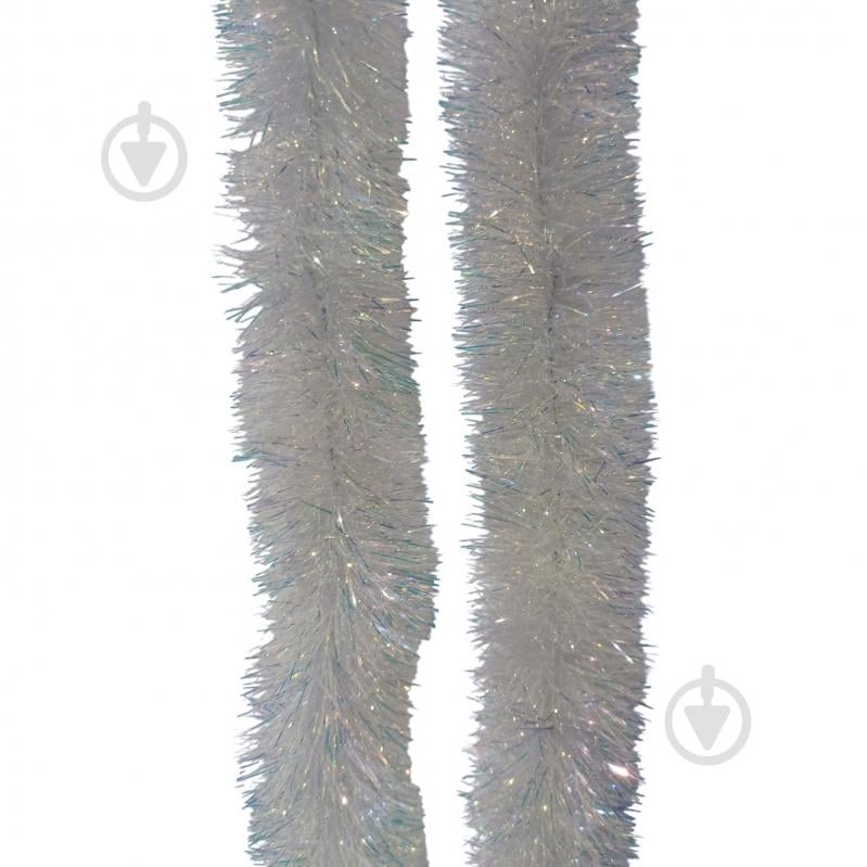 Мішура новорічна Місячне Сяйво 8 см 2 м білий - фото 1 Мішура новорічна Місячне Сяйво 8 см 2 м білий - фото 1