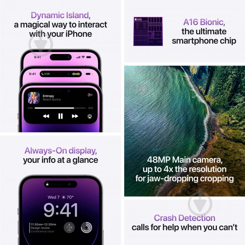Смартфон Apple iPhone 14 Pro 1TB Deep Purple (MQ323RX/A) - фото 8