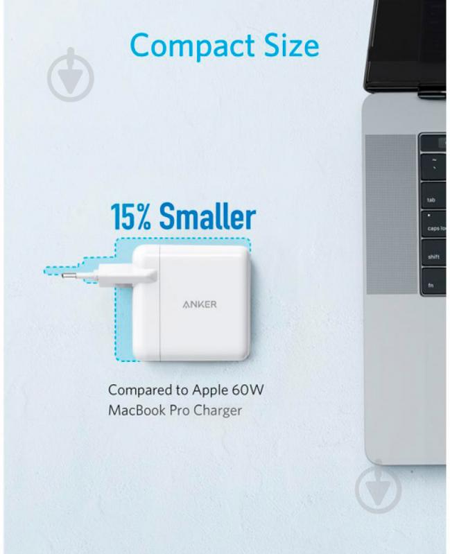 Мережевий зарядний пристрій Anker PowerPort+ Atom III 60W Power IQ 3.0 White - фото 4