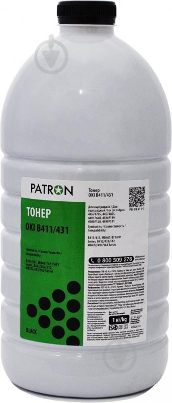 Тонер Patron Oki B411 1 кг (PN-OB411-1) black - фото 1