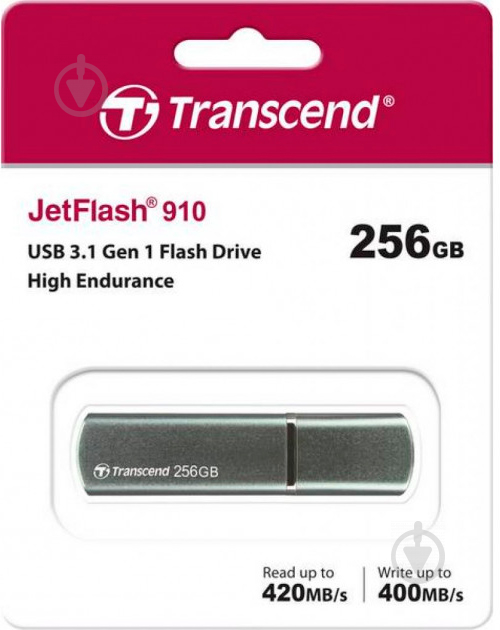 Флеш-память Transcend JETFLASH 910 256 ГБ USB 3.1 GEN 1 silver (TS256GJF910) - фото 6