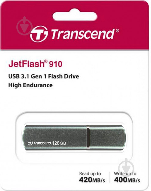 Флеш-пам'ять Transcend JETFLASH 910 128 ГБ USB 3.1 GEN 1 silver (TS128GJF910) - фото 6