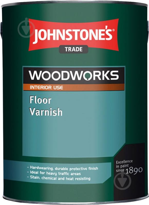 Лак для пола Floor Varnish Johnstone's полумат бесцветный 5 л - фото 1