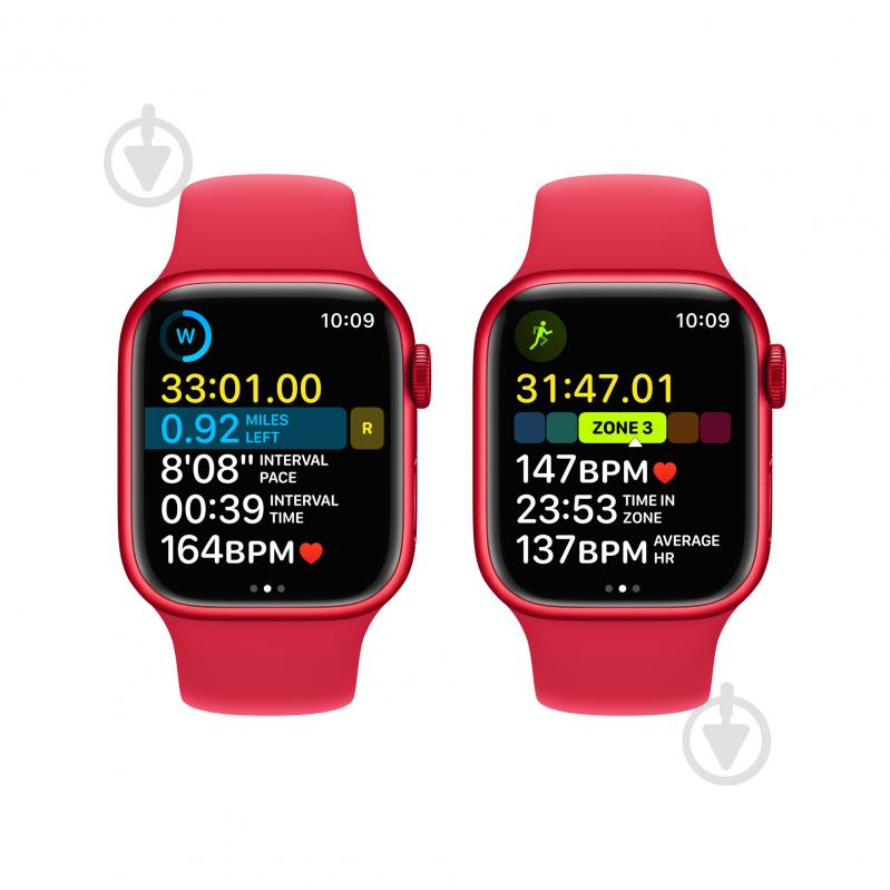 Смарт-годинник Apple Watch Series 8 GPS 41mm (PRODUCT)RED Aluminium Case with (PRODUCT)RED Sport Band (MNP73UL/A) - фото 7