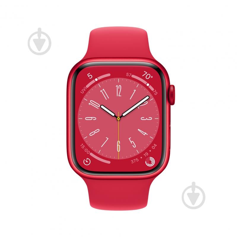 Смарт-годинник Apple Watch Series 8 GPS 45mm (PRODUCT)RED Aluminium Case with (PRODUCT)RED Sport Band (MNP43UL/A) - фото 2