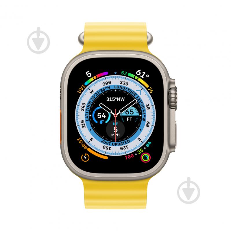 Смарт-часы Apple Watch Ultra GPS + Cellular, 49mm Titanium Case with Yellow Ocean Band (MNHG3UL/A) - фото 2