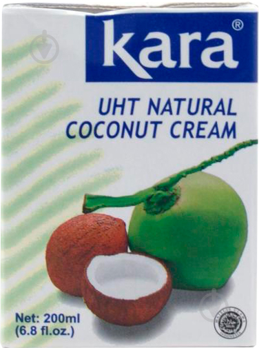 Вершки Kara кокосові пастеризовані 24% 200 мл 8886303210207 - фото 1