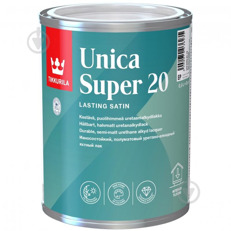 Лак Unica Super 20 TIKKURILA напівмат 0,9 л - фото 1