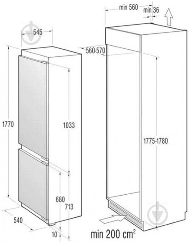 Вбудовуваний холодильник Gorenje NRKI 5181 LW - фото 2