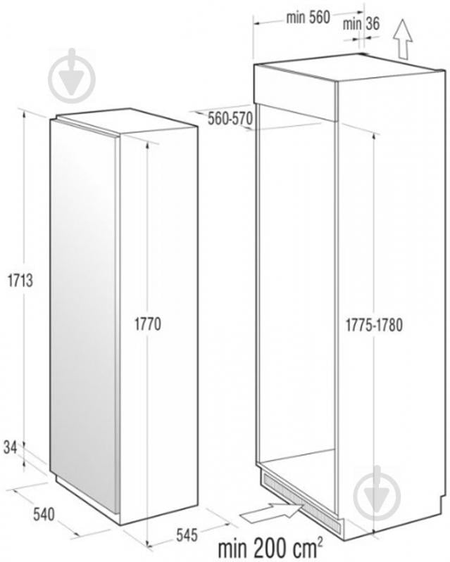 Вбудовуваний холодильник Gorenje RI 4181 BW - фото 2