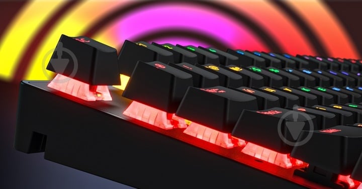 Клавіатура Hator Icefall Mecha Rainbow Hator Origin Red USB (HTK104UA) black - фото 11