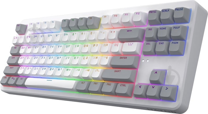 Клавіатура бездротова Hator Rockfall 3 Mecha TKL QMK/VIA Orange Wireless (HTK851UA) white - фото 3