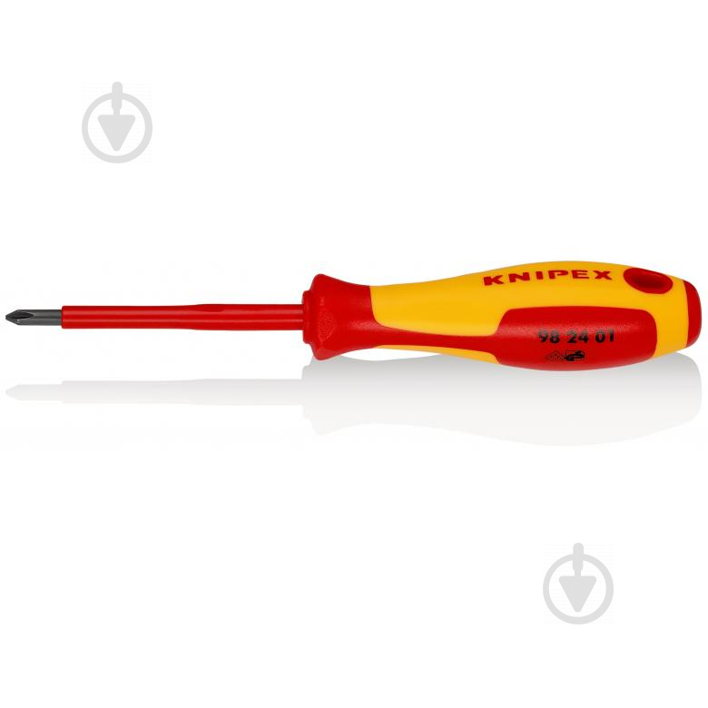 Отвертка KNIPEX для винтов с крестообразным шлицем Phillips 98 24 01 - фото 1