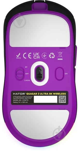 Мышка Hator Quasar 3 Ultra 8K Wireless black (HTM770) - фото 7 Мышка Hator Quasar 3 Ultra 8K Wireless black (HTM770) - фото 7