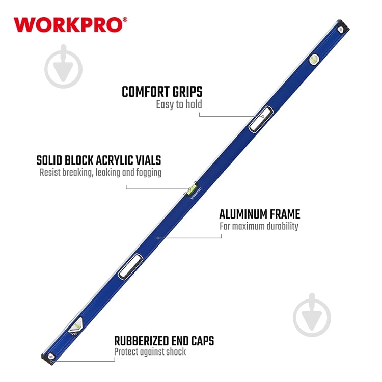 Рівень 180 см WORKPRO PRO WP262018 - фото 3
