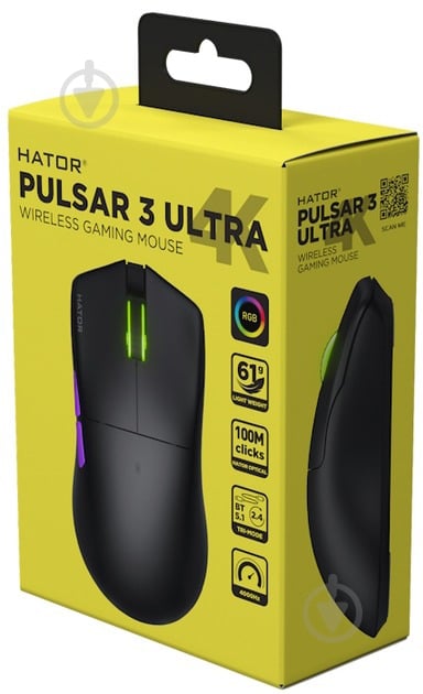 Мышка Hator Pulsar 3 Ultra 4K Wireless black (HTM680) - фото 6 Мышка Hator Pulsar 3 Ultra 4K Wireless black (HTM680) - фото 6