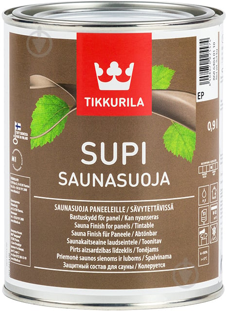 Защитное средство TIKKURILA Supi Saunasuoja полумат 0,9 л - фото 1