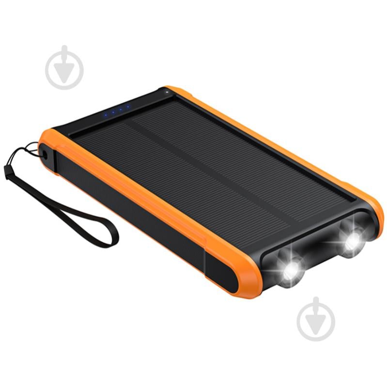 Повербанк із сонячною панеллю PowerPlant 10000 mAh black (PB930494) - фото 1