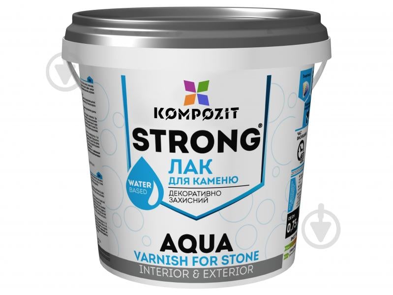 Лак для камня Strong Aqua Kompozit прозрачный 0,75 л - фото 1 Лак для камня Strong Aqua Kompozit прозрачный 0,75 л - фото 1