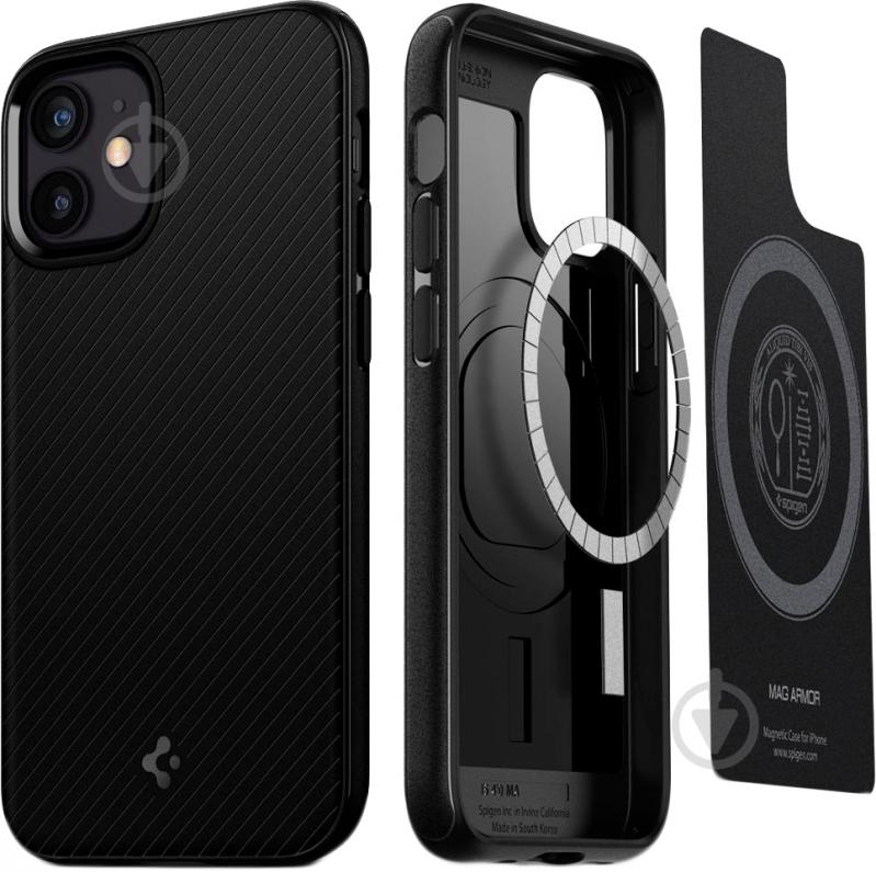 Чехол Spigen Mag Armor для Apple iPhone 12 Mini (ACS01866) black - фото 3