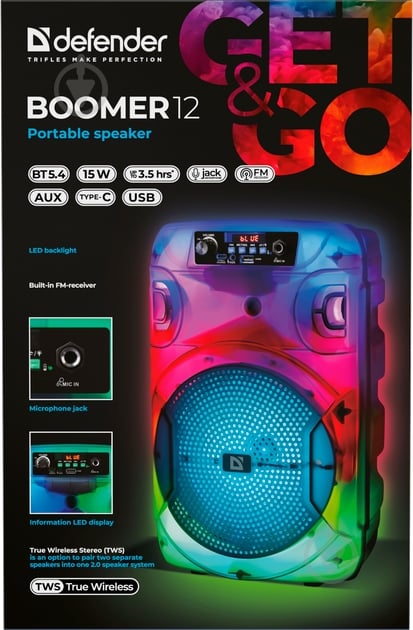 Акустическая система Defender Boomer 12 1.0 black (65412) - фото 16