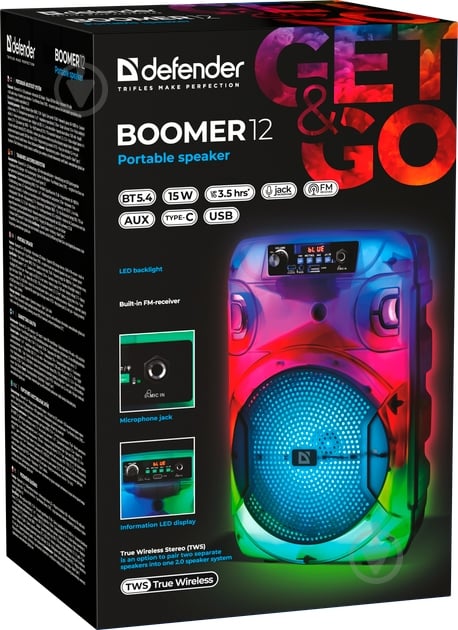 Акустическая система Defender Boomer 12 1.0 black (65412) - фото 15